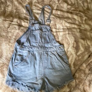 Denim/jean overall shorts, size XS